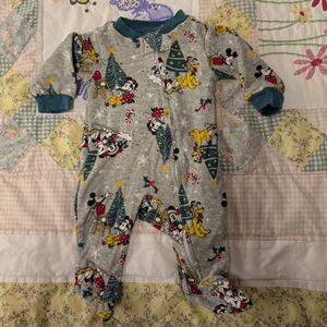 Disney Gray and Blue Kids Footie with Mickey and Friends